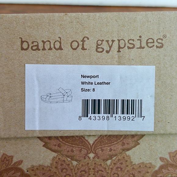 B.O.G Band of the Free Newport Sandals White Leather Casual Shoes Size 7 - Picture 12 of 12